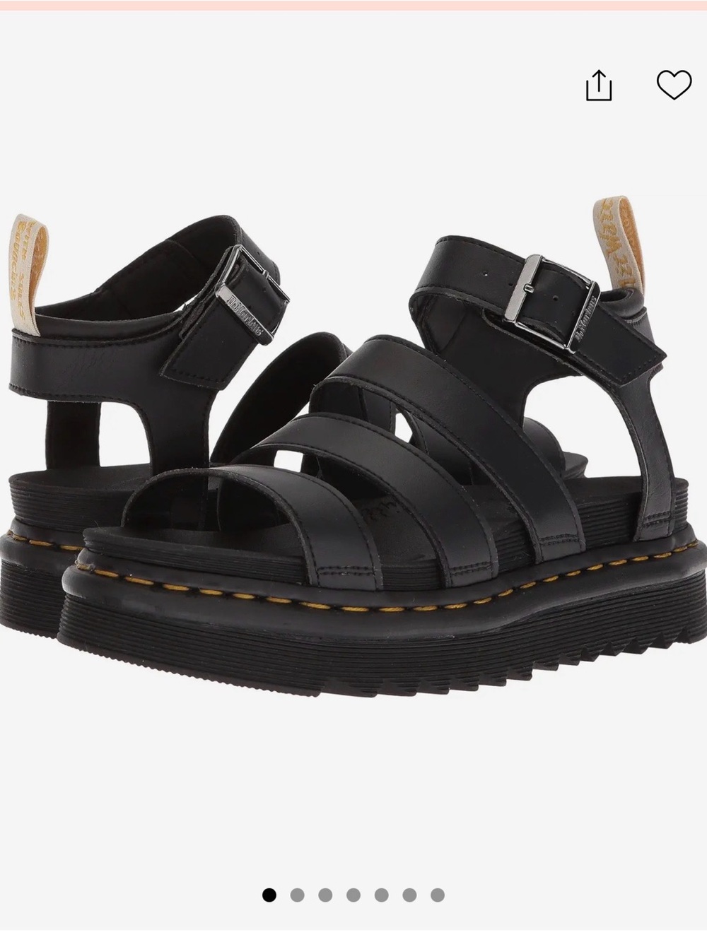 Dr. Martens Black Vegan Leather Platform Strappy Sandals